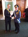 Nicholas of Flandrensis with Kevin Baugh of the Republic of Molossia at the Polination Micronational Conference in London (2012).