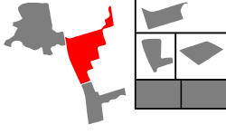 Location of Fort Emery (highlighted in red) as compared to the other electoral districts.
