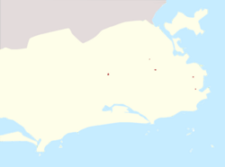 Location of Brauncastel (red) within the Brazilian municipality of Rio de Janeiro (yellow).