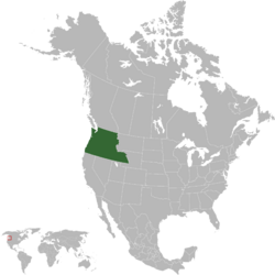 Territory claimed, but not controlled, by Southern Columbia (green) in North America (agate grey)