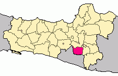 Map showing location of New Indischeland in Indonesian Region of Klaten