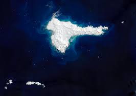 A satellite image of Elephant Island, one of the favorite islands of all micronations alike
