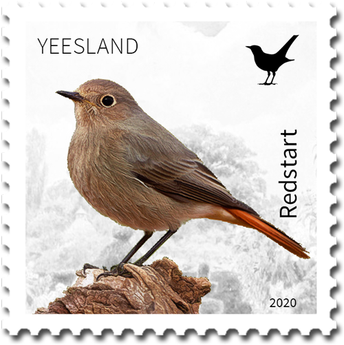 File:Yeesland postage stamp No 10. - Birds - Redstart.png