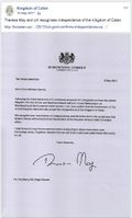 Faked "recognition letter" from Theresa May