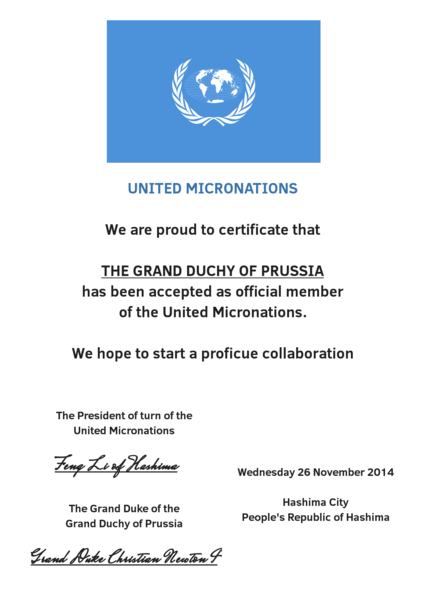 File:United Micronations Certificate Grand Duchy of Prussia.png
