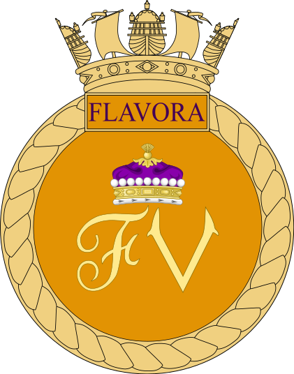 File:Crest of HMS Flavora.svg