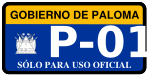 File:Government licences plate of Paloma example.svg