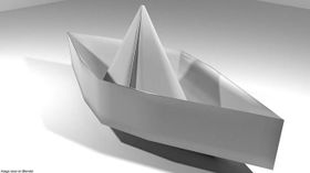 A origami boat, the same type of boat as the Borealis.