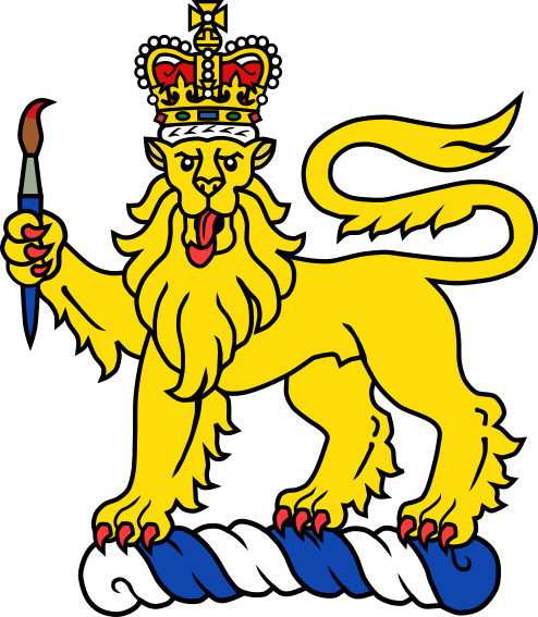 File:Lion crest with paintbrush.svg