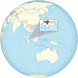 Map of Asia in 2023, showing Richensland highlighted in red