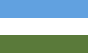 Horizontal tricolor (light blue, white, green)