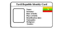 caption = The photo side of the Tavil Republic Identity Card