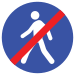 End of pedestrian lane
