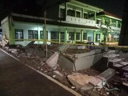 Destruction of the school wall