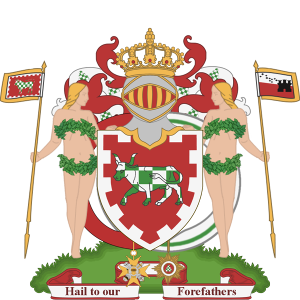 File:Coat of arms of HM King Justinian with Orders.png