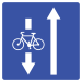Special road conditions (Traffic continues one-way, except for bicycles)