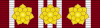 Ribbon bar of the Distinguished and Long Service Medal (Vishwamitra) - 3 rosettes.svg