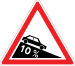 Steep hill downwards (10%)