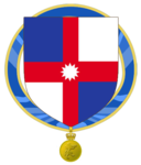The flag as used in the arms of the Order of Honor.