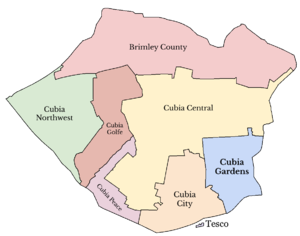 Map of Regions of Cubia