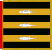 Two Saints Banner of the Duke of Mauberg-Courrac.svg