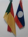 Flag of Indokistan and Laos hoisted in Suwarnakarta