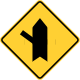 Side road at an acute angle left