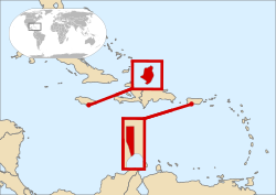 Location of the Paloman West Indies in the Caribbean