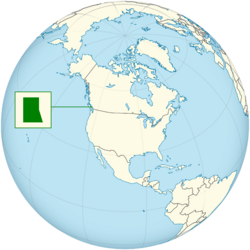 Location of Lazonesia in North America.