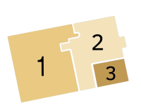Sirland districts by numbering      1 Gardehus      2 Darlin      3 Strelhof