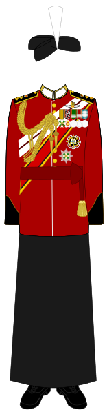 File:Princess Juliana, Duchess of Beauclerk - Col in Chief PJDR - Full dress.svg