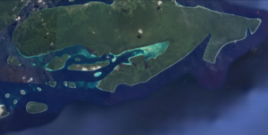 Dominion of Palau Raja from satellite view