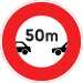 Keep minimum distance between two vehicles (50 m)