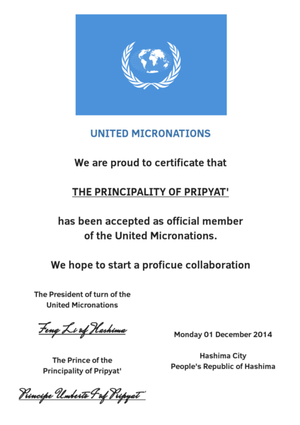 File:United Micronations Certificate PrincipalityofPripyat'.png