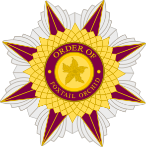 File:Order of the Foxtail Orchid - Badge.svg