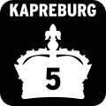 Kapreburg Route 5 sign.svg