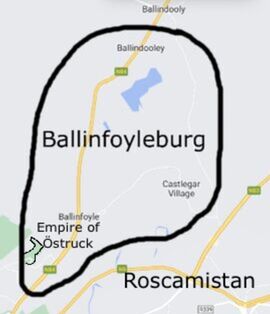 Map of the borders of Ballinfoyleburg. (Borders in black)