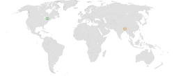 Map indicating locations of Baustralia and Vishwamitra
