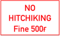 No hitchiking