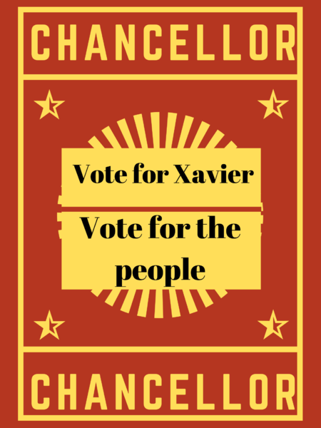 File:“Xavier For Chancellor” poster from the second chancellor election in Elysium.png